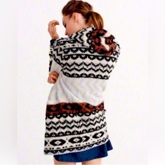 Abercrombie & Fitch Women's Aztec Alpaca Wool Blend Long Hooded Cardigan Size S - Picture 7 of 14